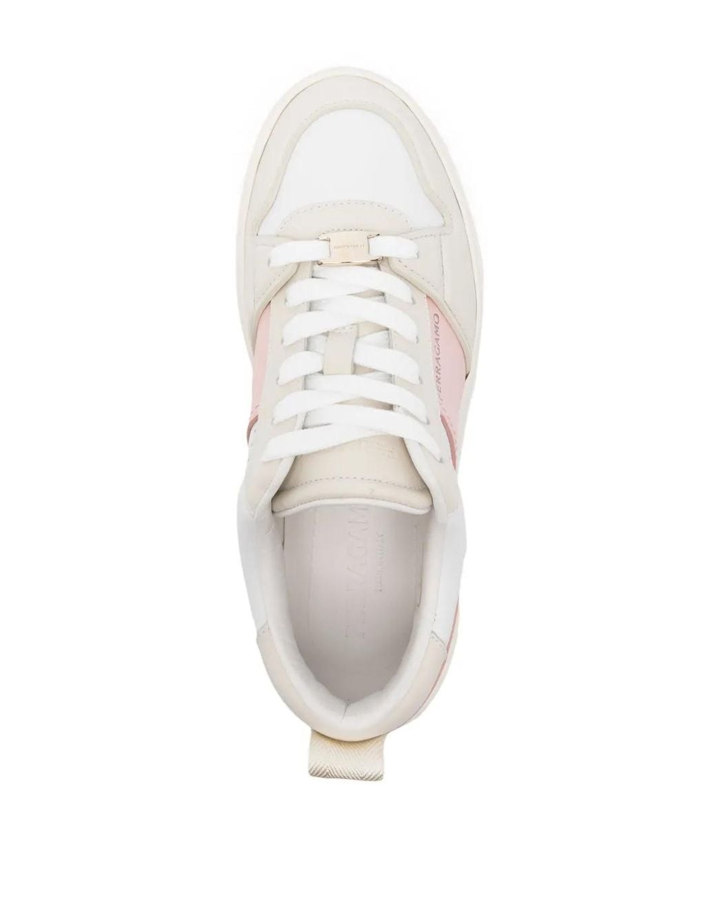 Ferragamo Pink Ferragamo Dennis Panelled Skate Sneakers