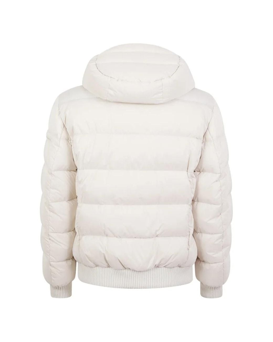 Moorer White Padded Hodeed Jacket for men