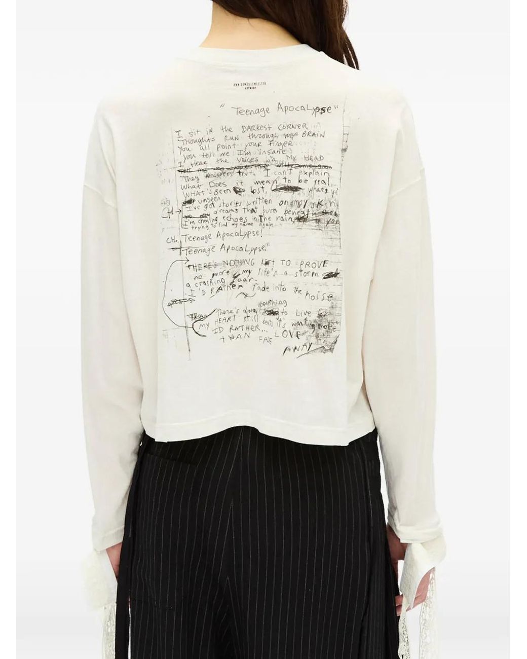 Ann Demeulemeester White Niki Long-Sleeved T-Shirt
