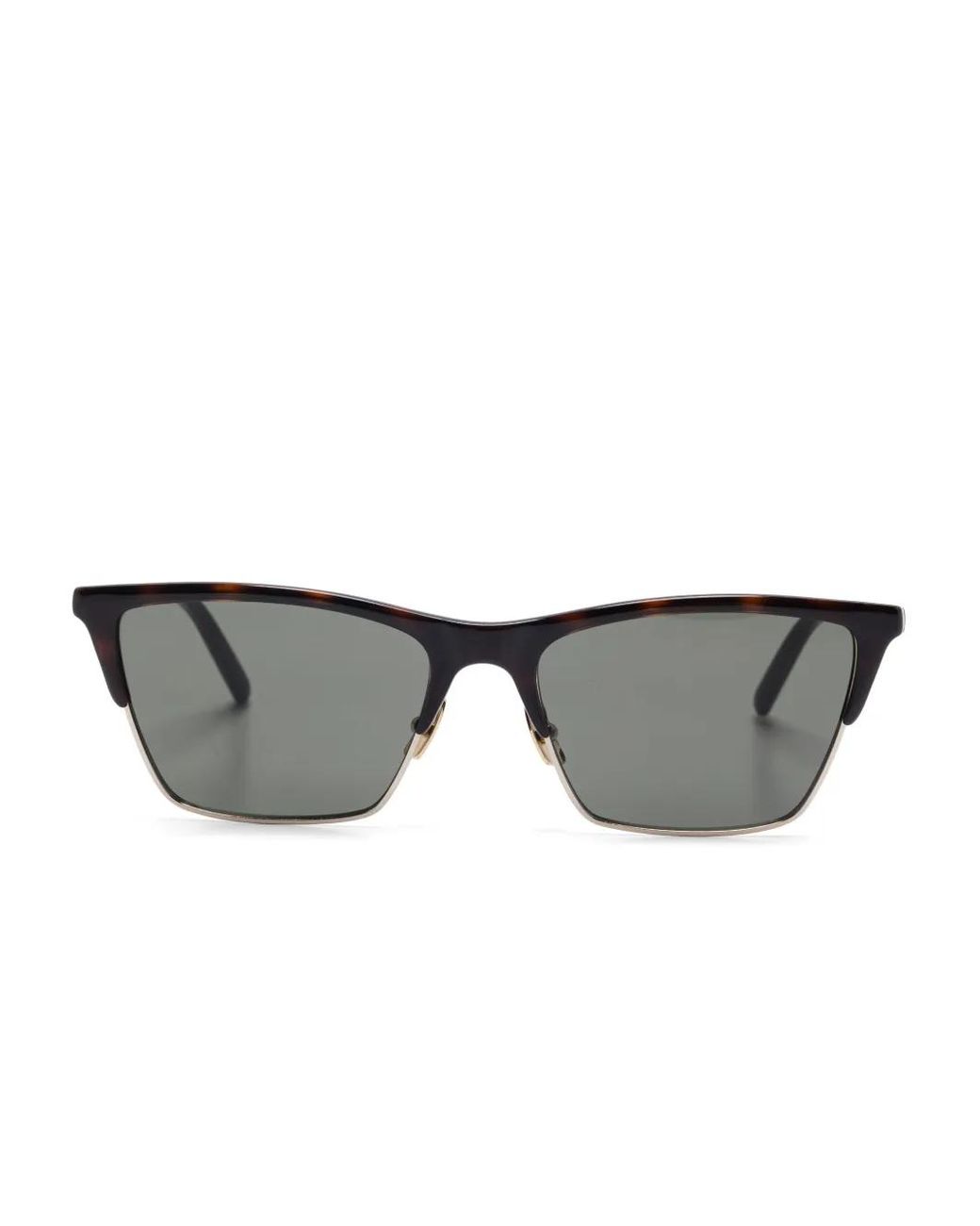 Saint Laurent Gray Square-Frame Sunglasses
