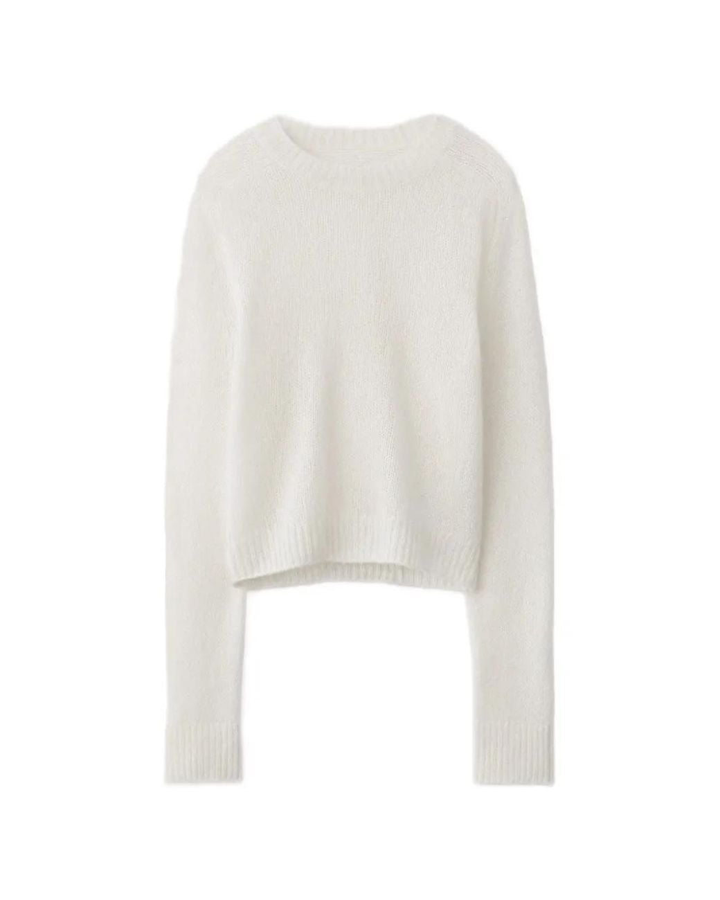 Lisa Yang White Solene Crew-Neck Sweater