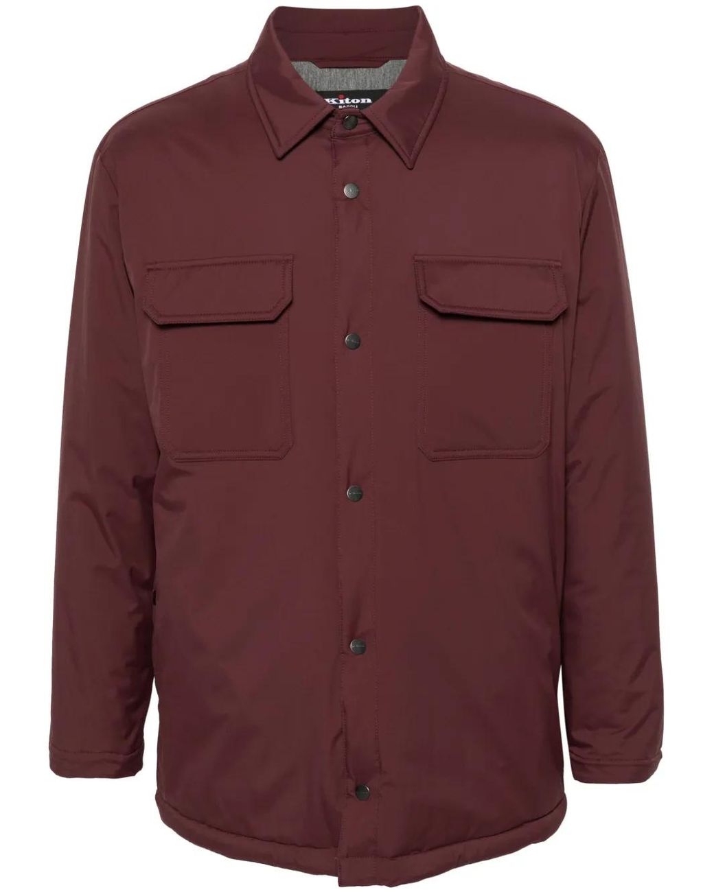Kiton Purple Long-Sleeve Shirt Jacket for men