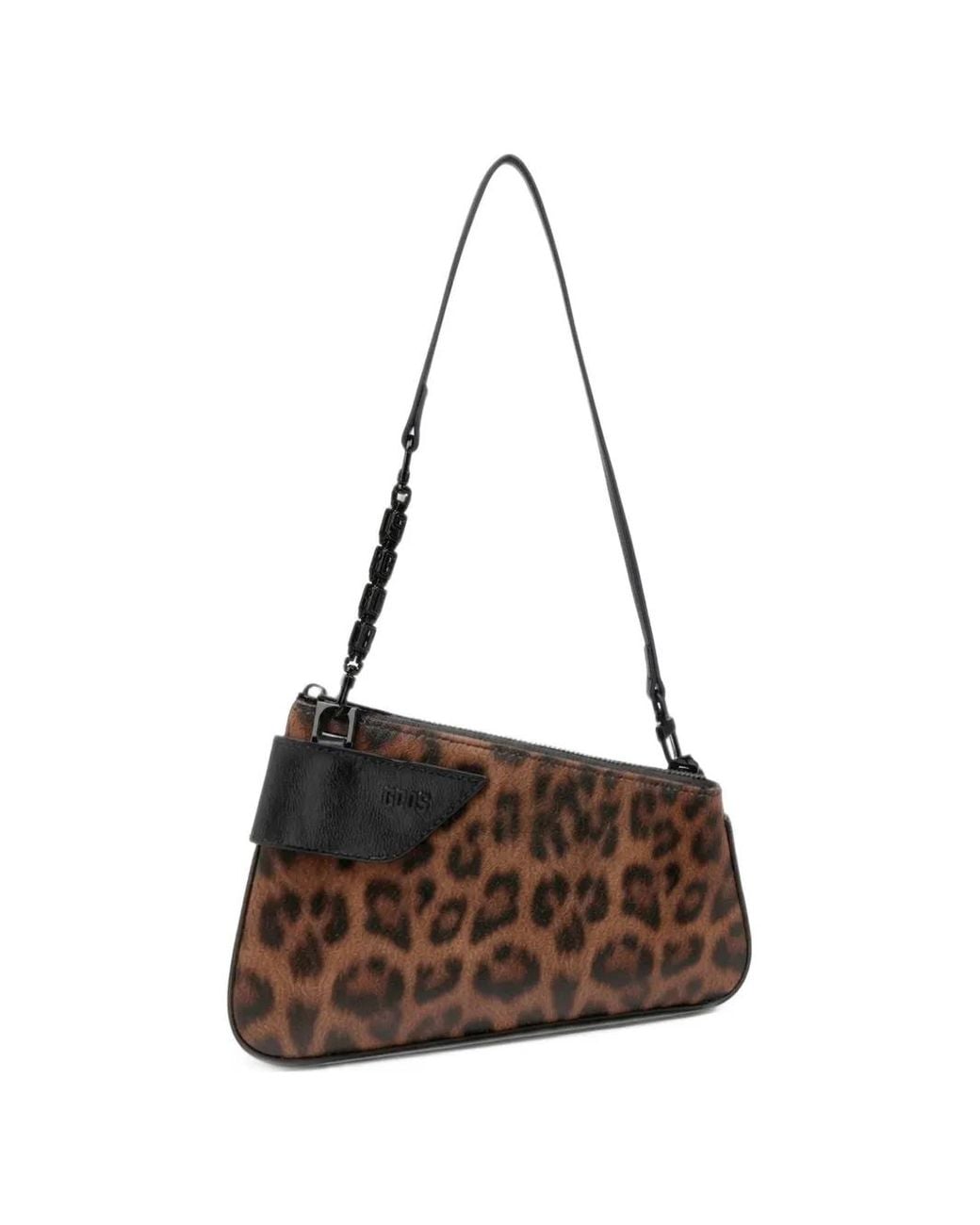 Borsa A Spalla Comma Leopardata di Gcds in White