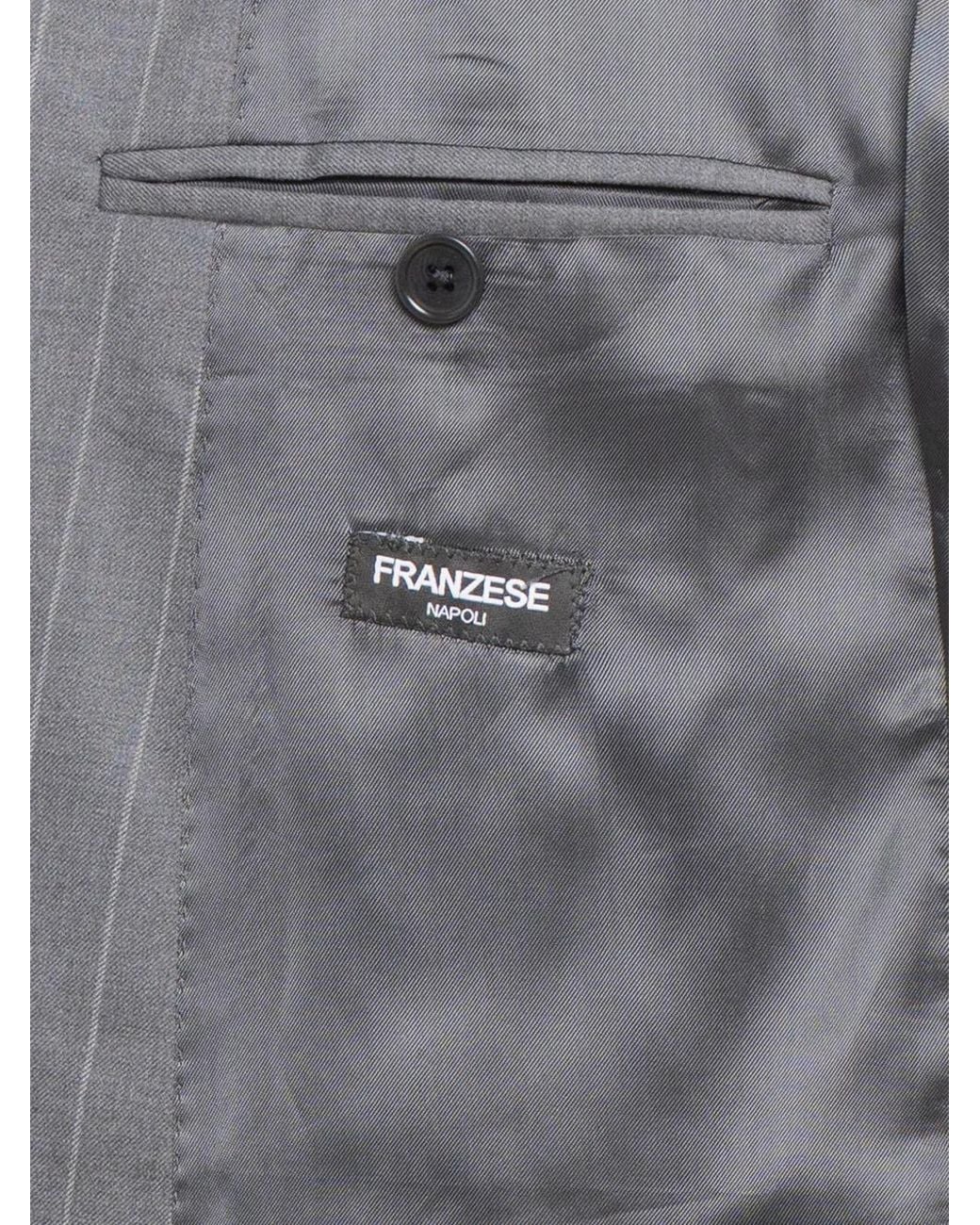 Franzese Collection Gray Pinstripe Double-Breasted Suit for men