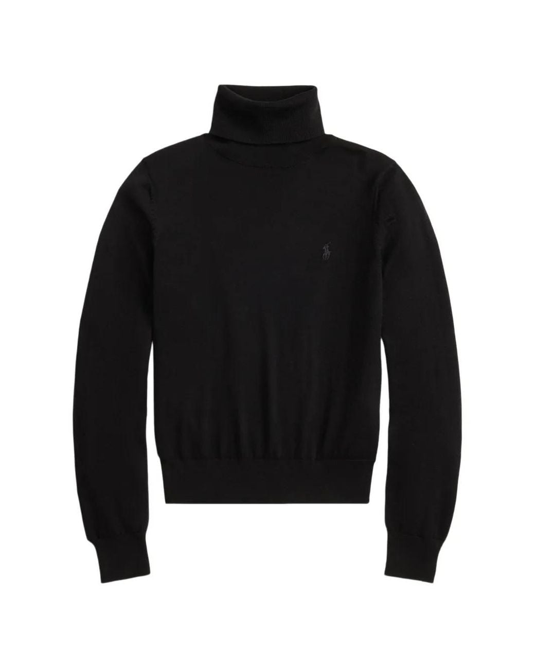 Polo Ralph Lauren Black Wool Rollneck Sweater