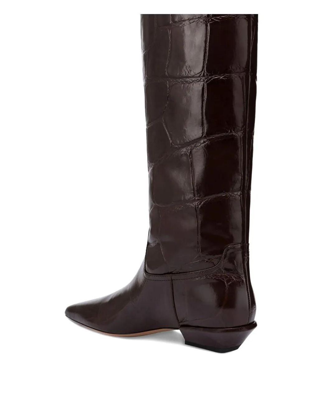 Paris Texas Brown Croc-Embossed Leather Boots