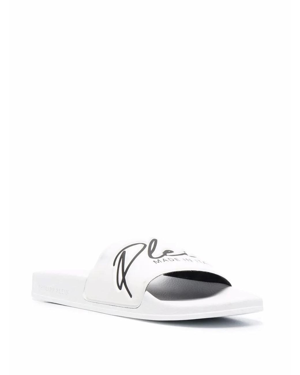 Philipp Plein White Embossed Logo Slides