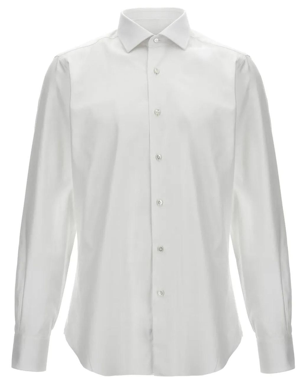 Barba Napoli White Cotton Shirt for men