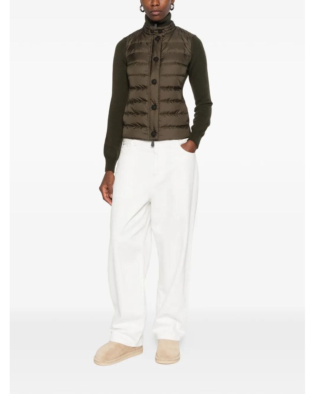 Moncler White Quilted Panelled Jacket