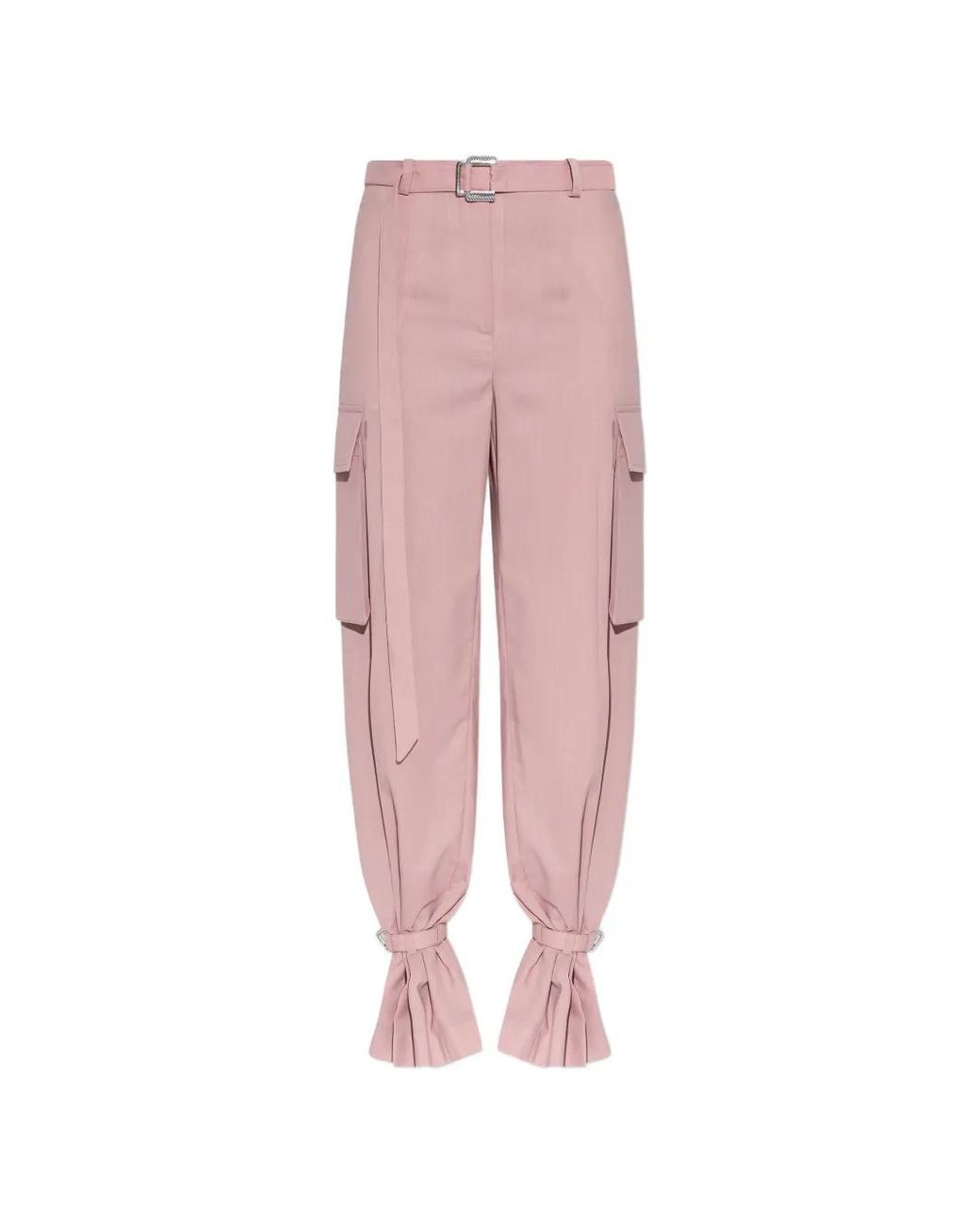 The Attico Pink Ruffle Cargo Trousers
