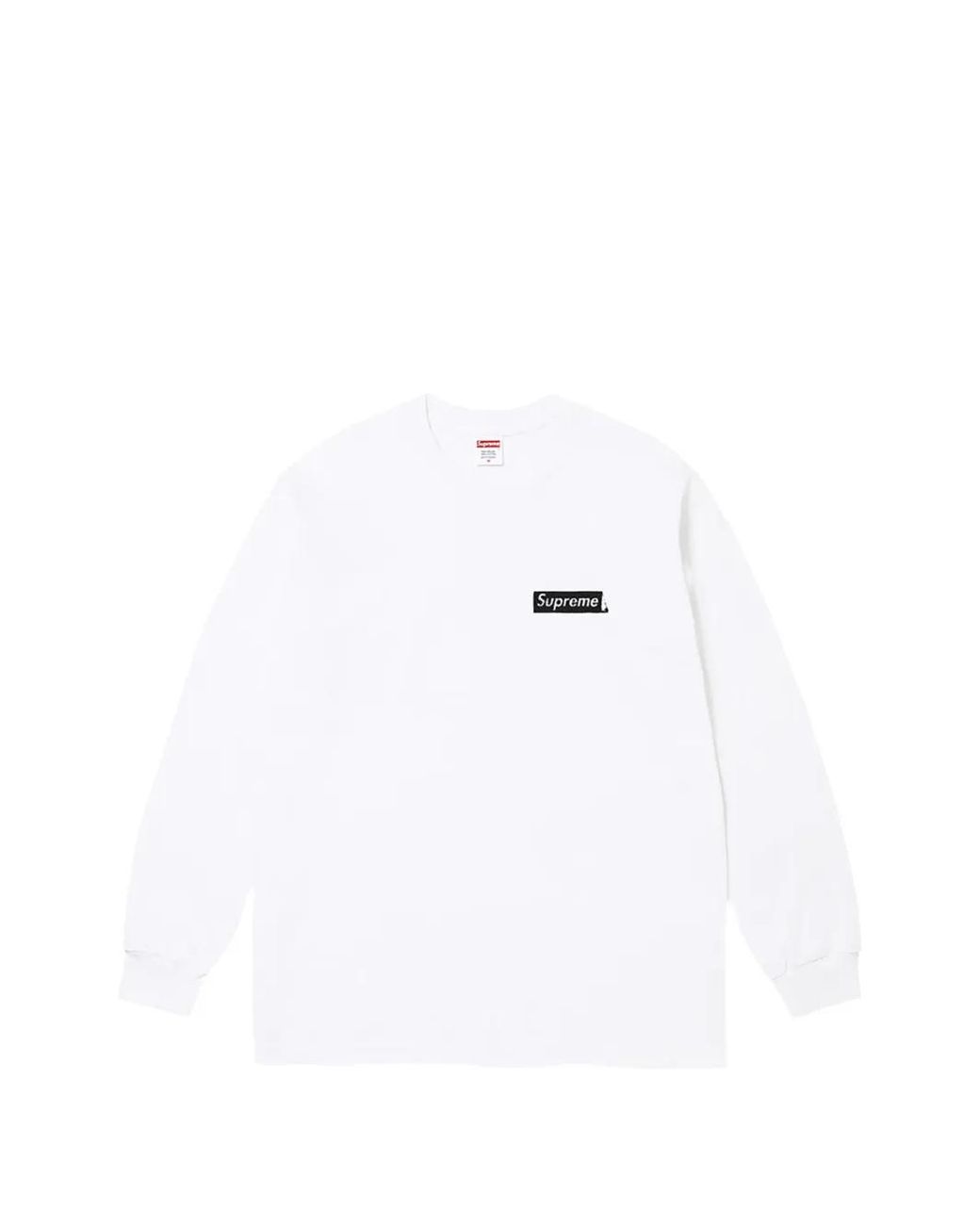Supreme White Logo-Print Long-Sleeve T-Shirt for men