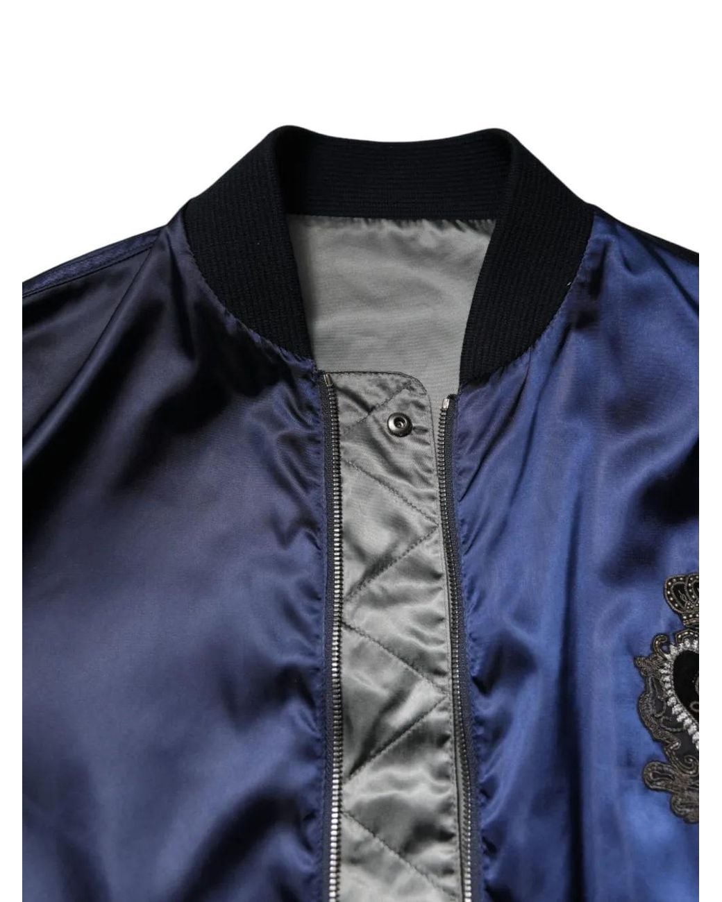 Dolce & Gabbana Blue Dg Crown Bomber Jacket for men