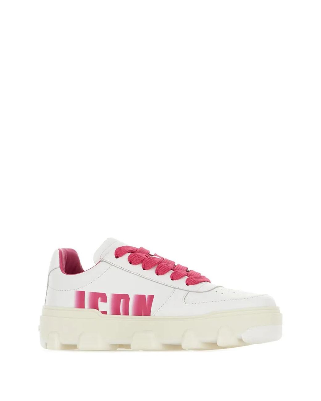 DSquared² Pink Leather Basket Sneakers