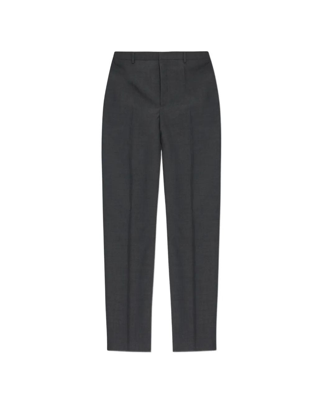 Jil Sander Gray Pleat-Front Wool Trousers for men