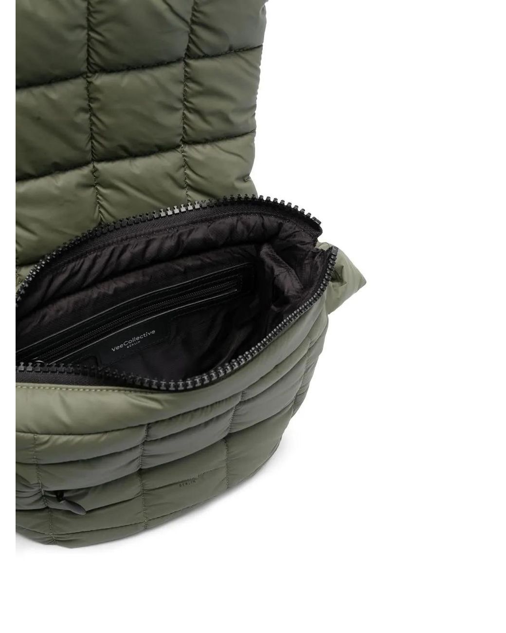 VEE COLLECTIVE Green Quilted Messenger Bag