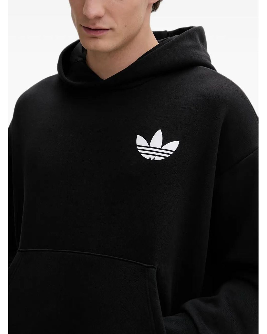 Adidas Black World Wide Hoops Hoodie for men