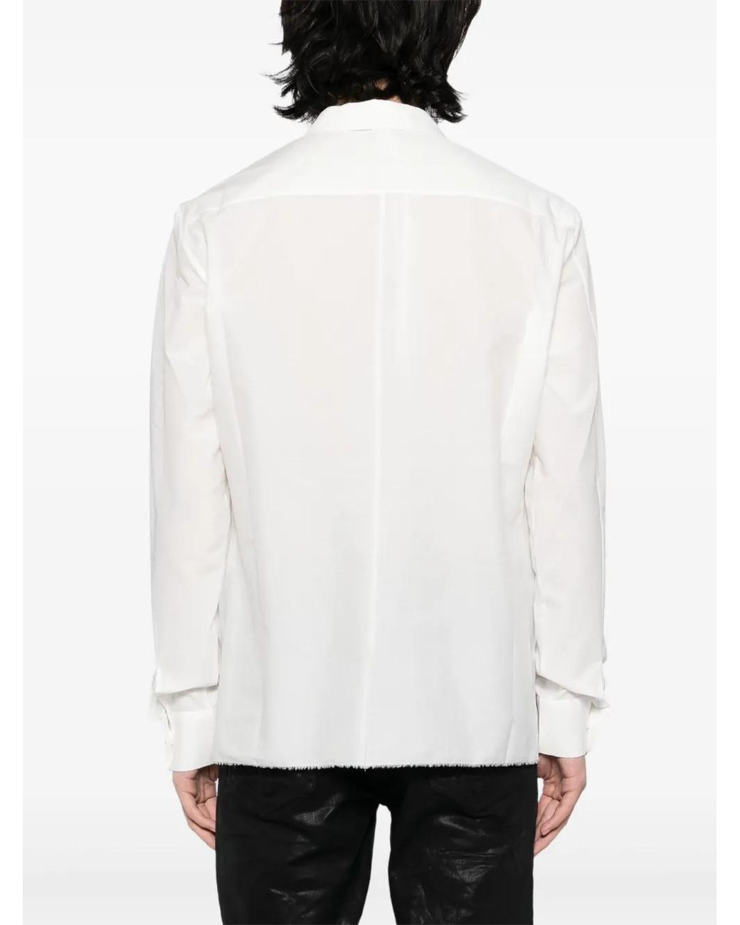 Label Under Construction White Concealed-Button Shirt for men