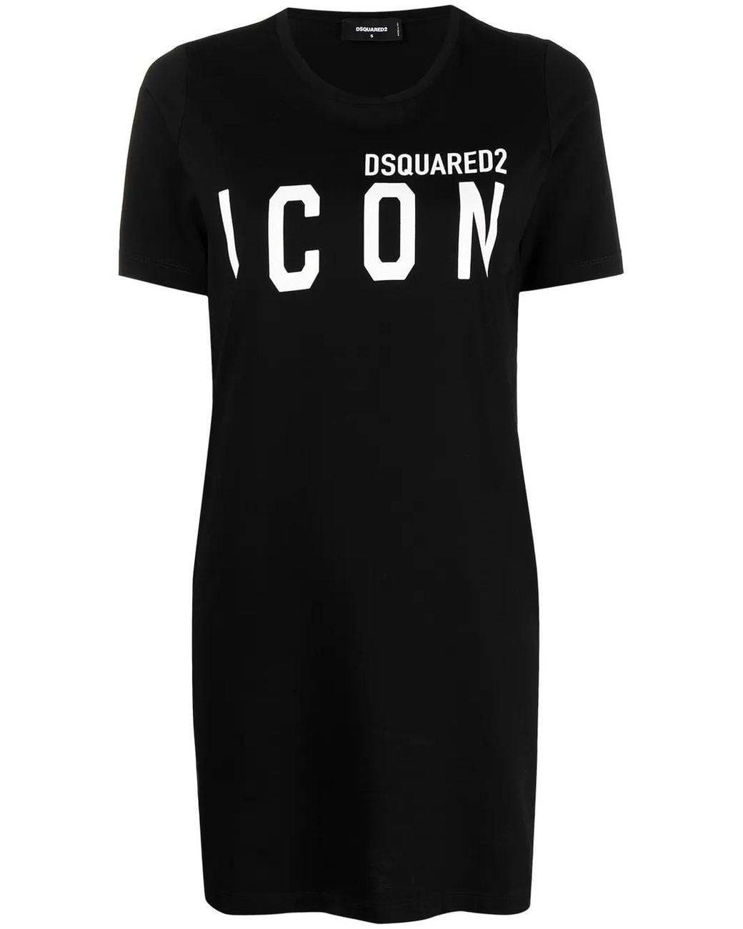 DSquared² Black Logo-print T-shirt Dress