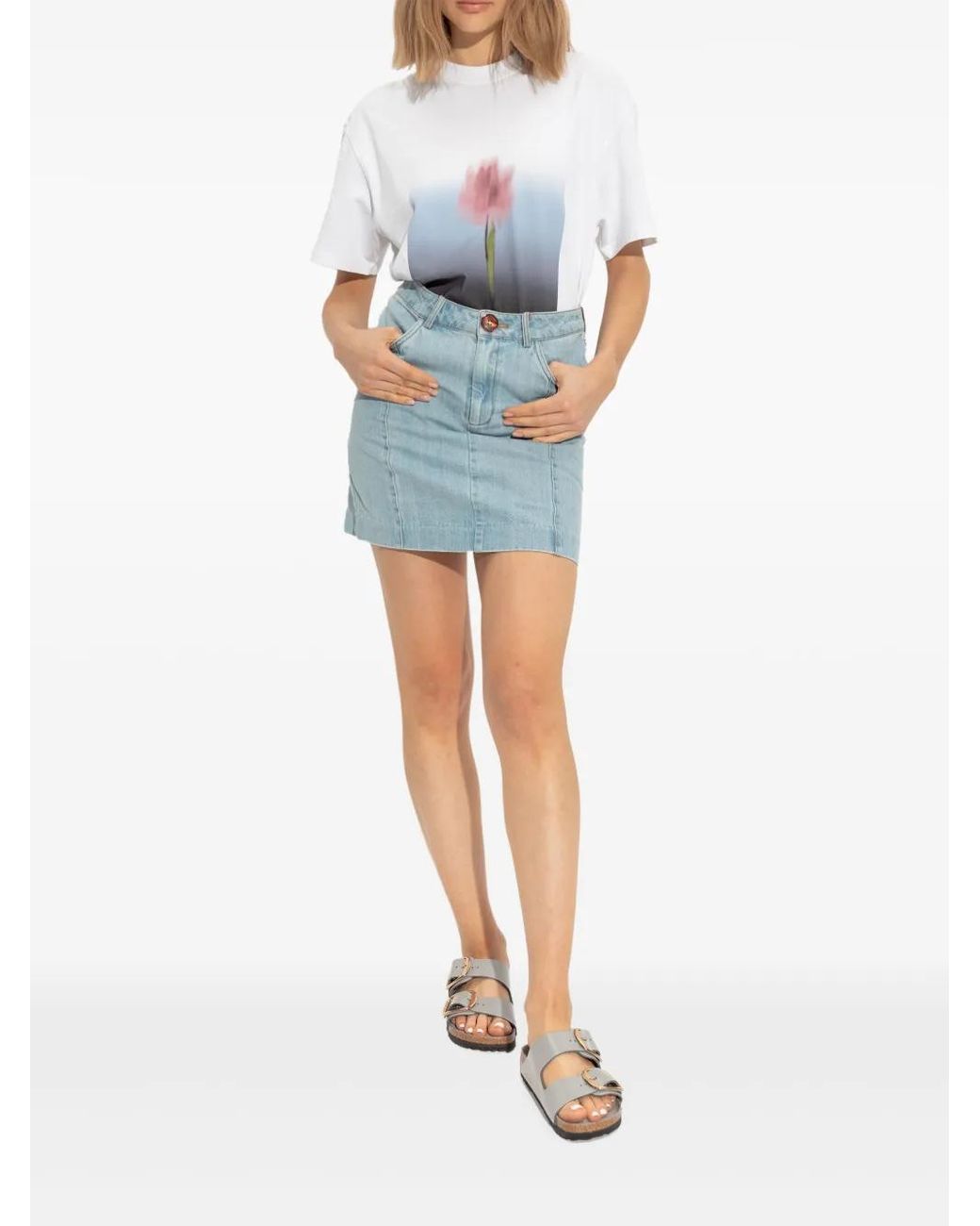 Birkenstock White Arizona Big Buckle, Natural Lea Shoes