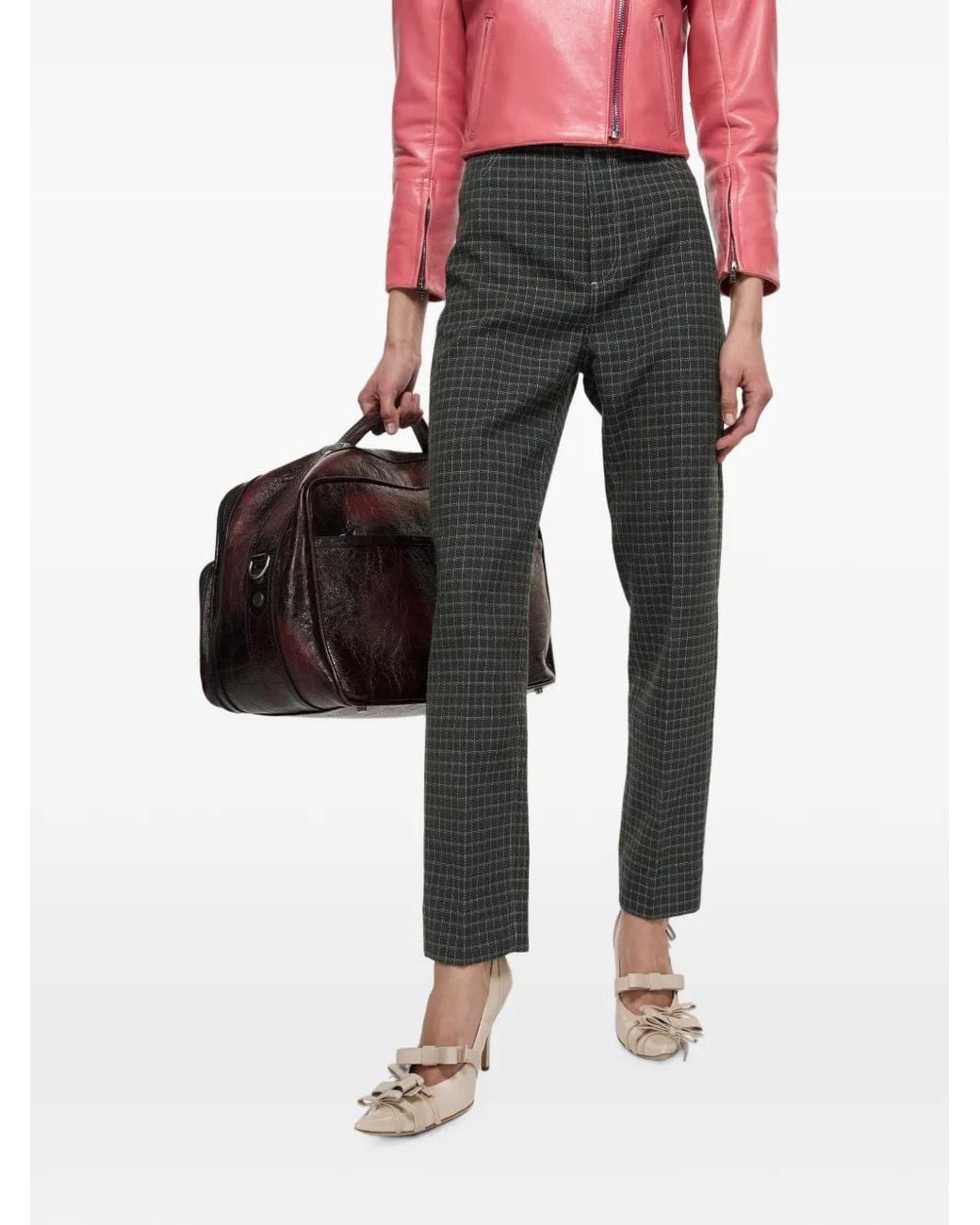 Acne Gray Woven Wool-Blend Trousers