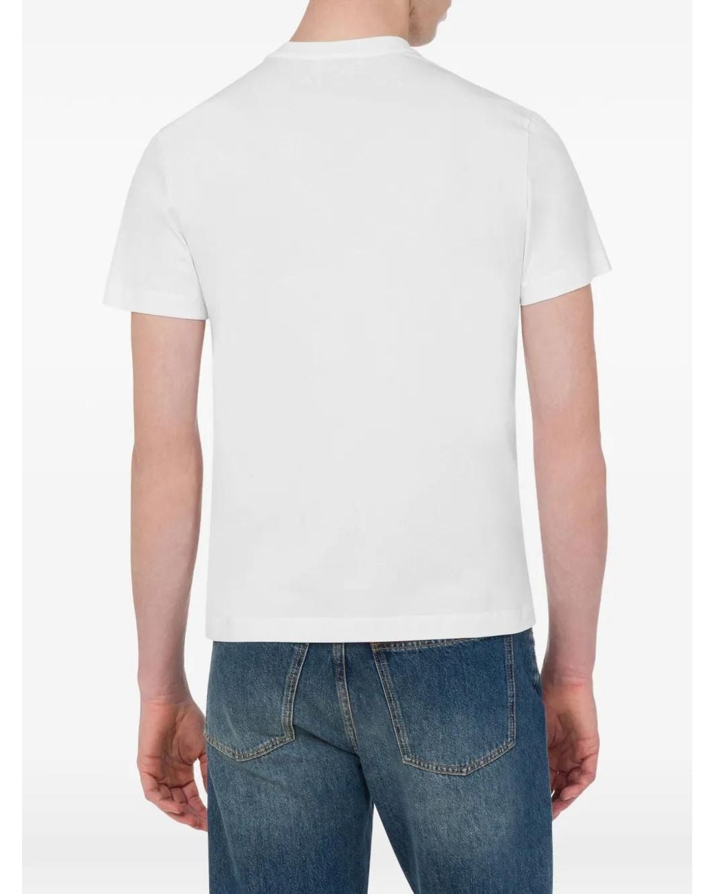 Love Moschino White Logo-Print Cotton T-Shirt for men