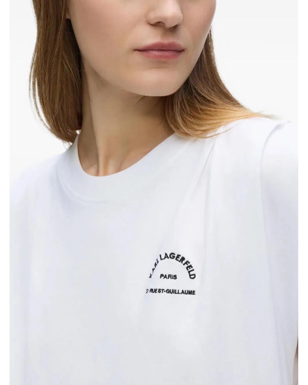 Karl Lagerfeld White Rue St-Guillaume Oversized Tank Top