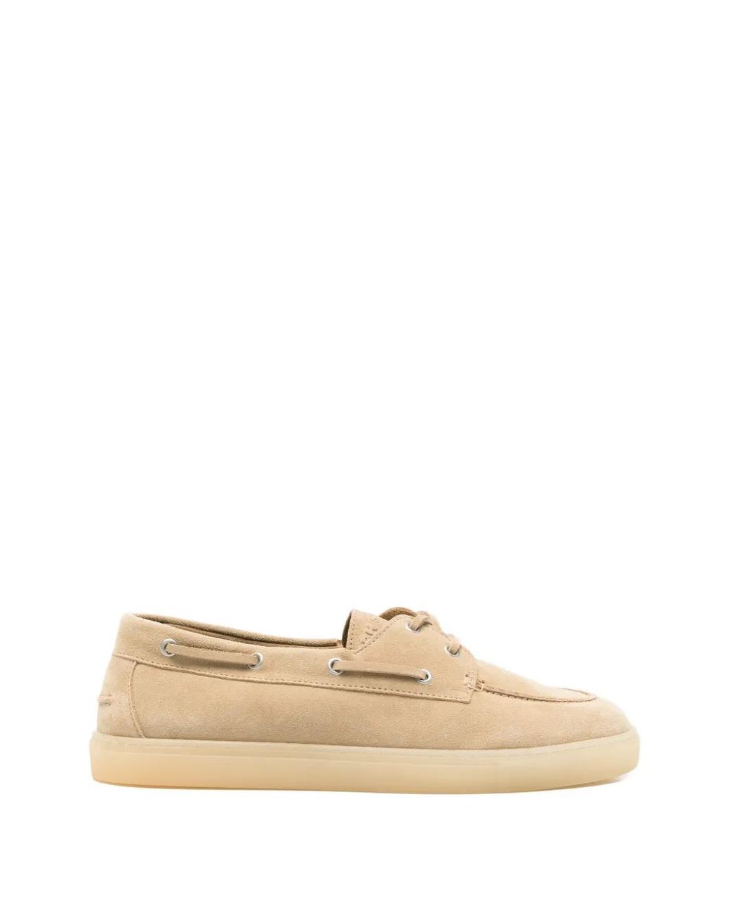 COPENHAGEN Natural Embossed-Logo Boat Shoes for men