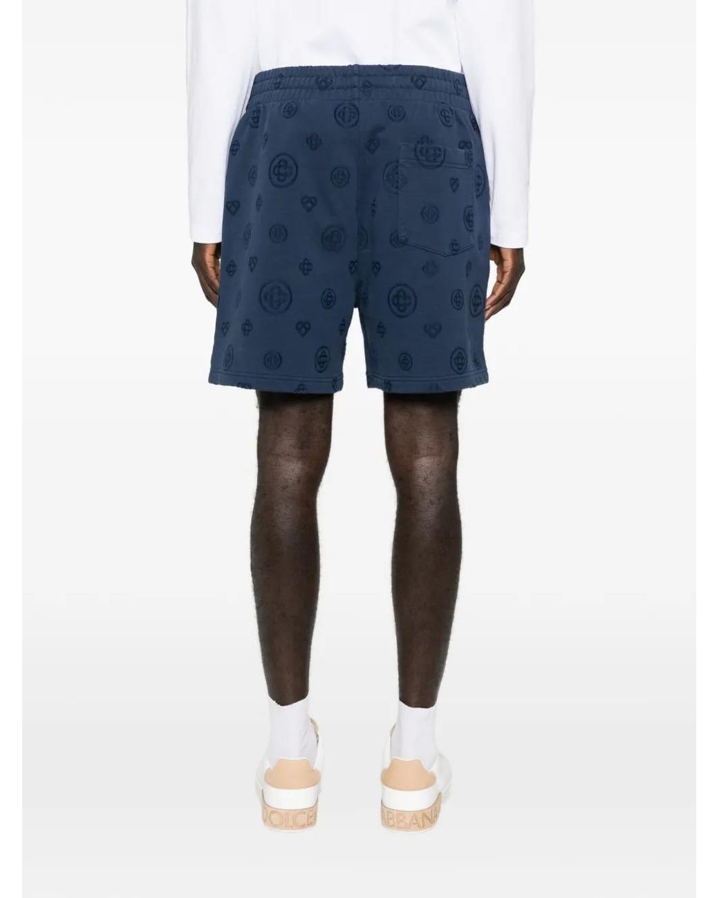 Casablanca Blue Appliqué Monogram Shorts for men