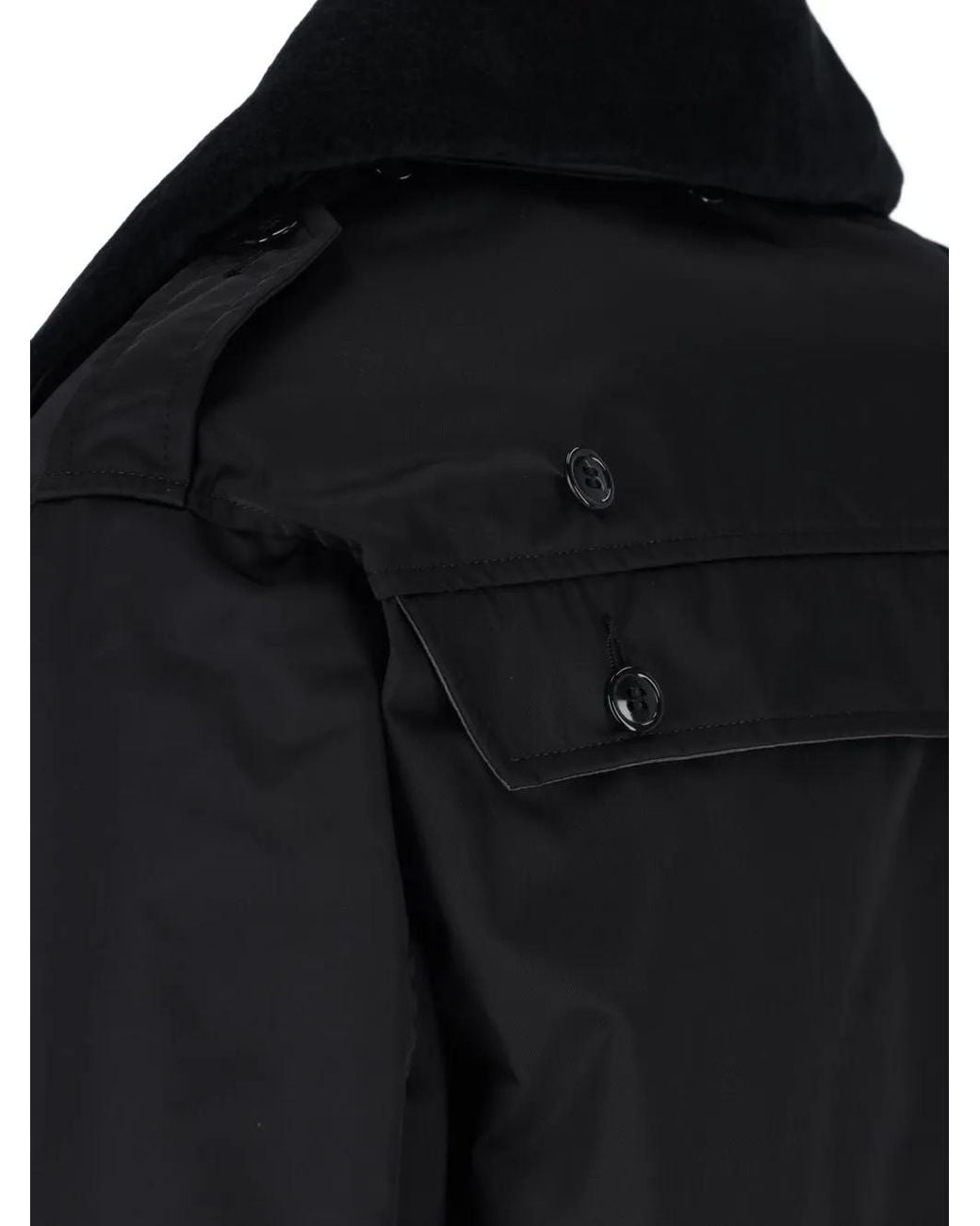 Junya Watanabe Black Faux-Shearling Collar Epaulette Jacket for men