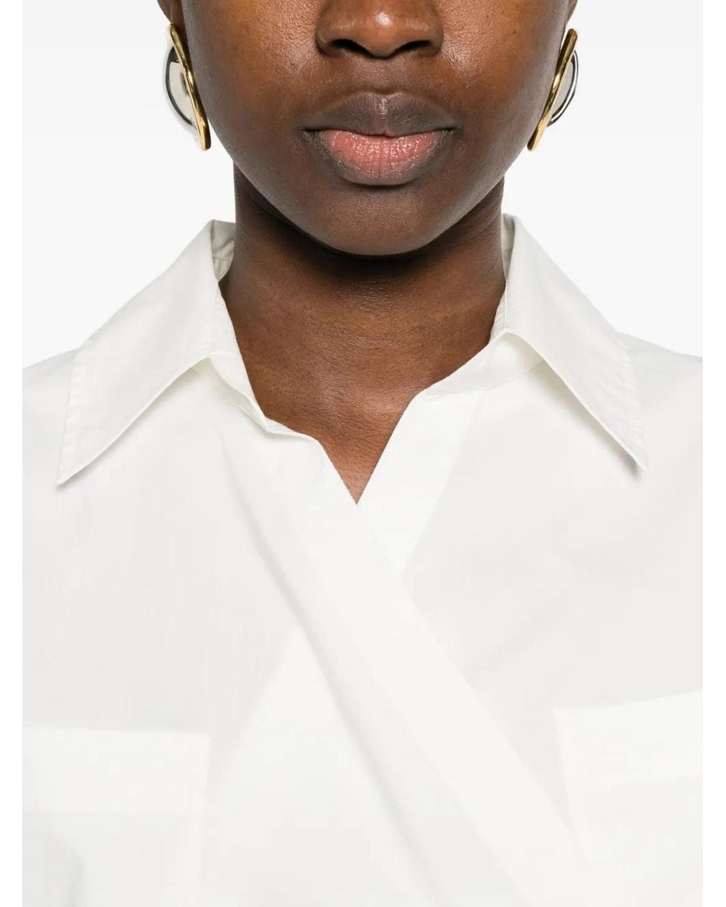 IRO White Chemise À Poches Et À Design Croisé
