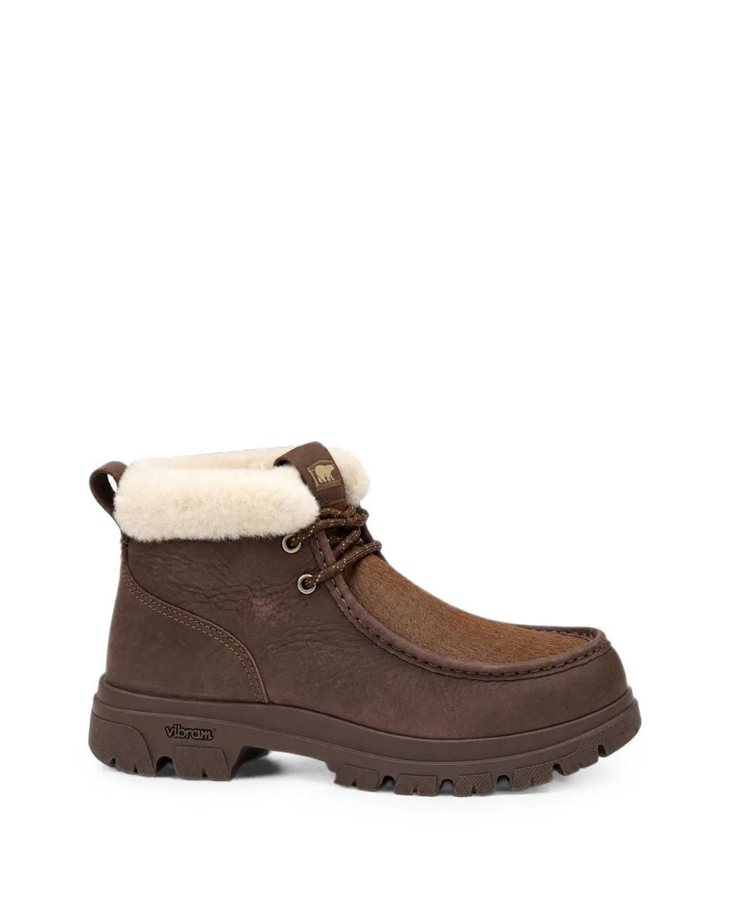 Sorel Brown Shearling-Trim Leather Ankle Boots for men