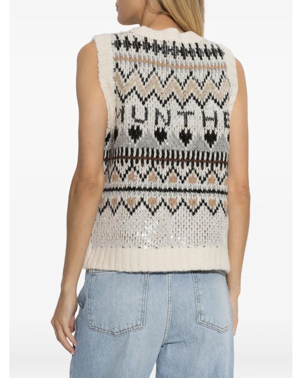 Munthe White Vitalism Round-Neck Knit Tank Top