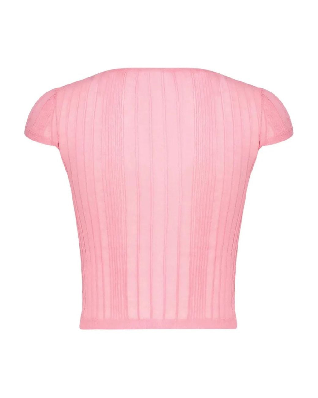 Pinko Pink Ribbed Crew-Neck Top
