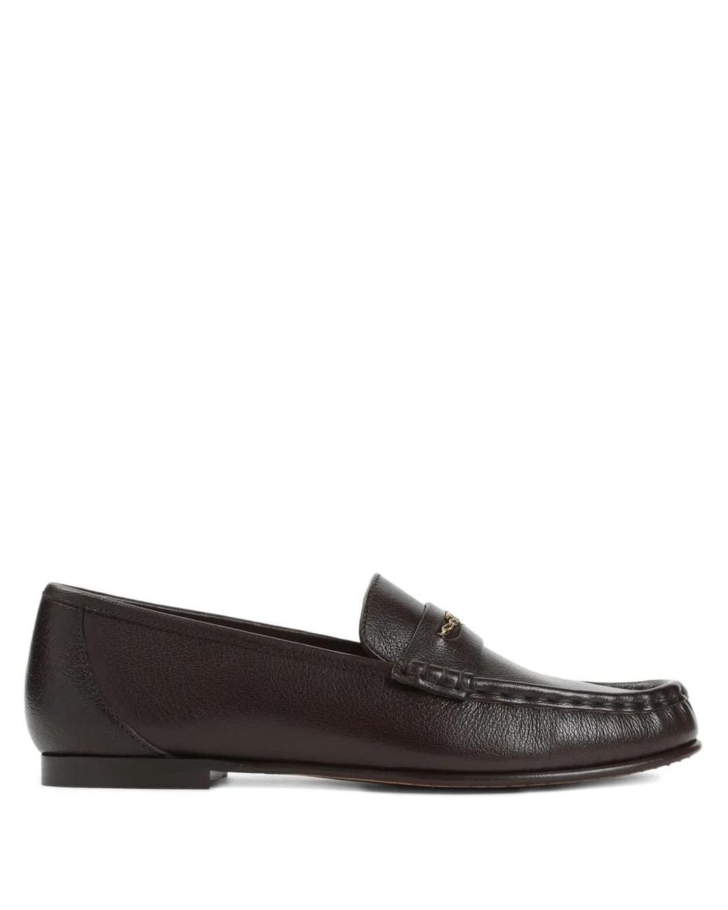 Chloé Brown Logo Leather Loafers