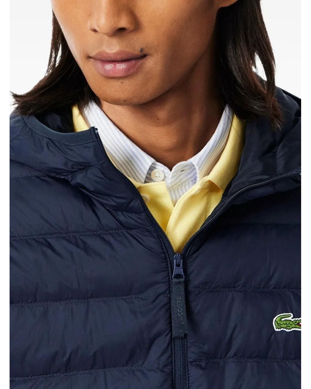 Lacoste Blue Water-Repellent Down Windbreaker for men