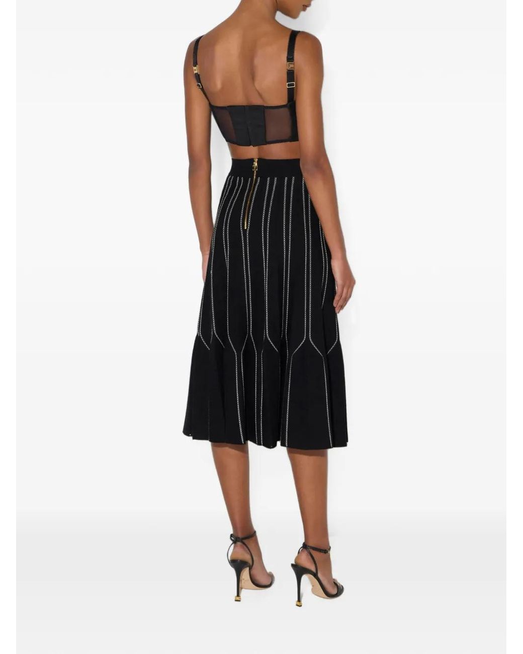 Elisabetta Franchi Black Origami Knit Skirt