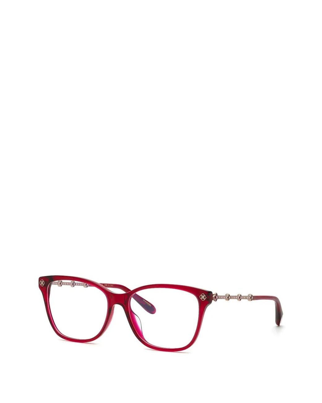 Chopard White Crystal-Embellished Square-Frame Glasses