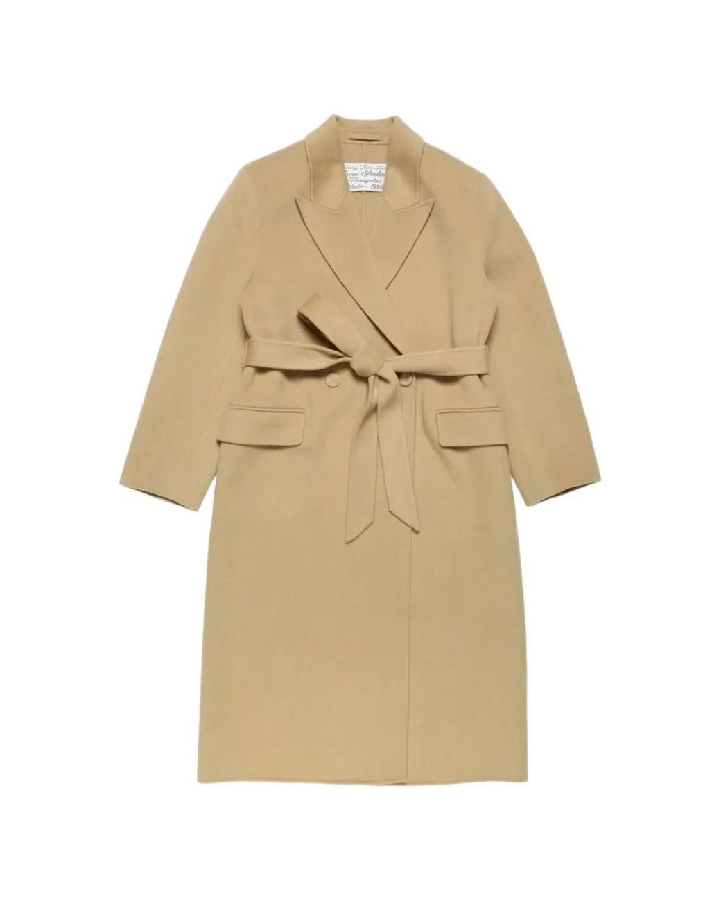 Acne Natural Double-Breasted Belted Coat