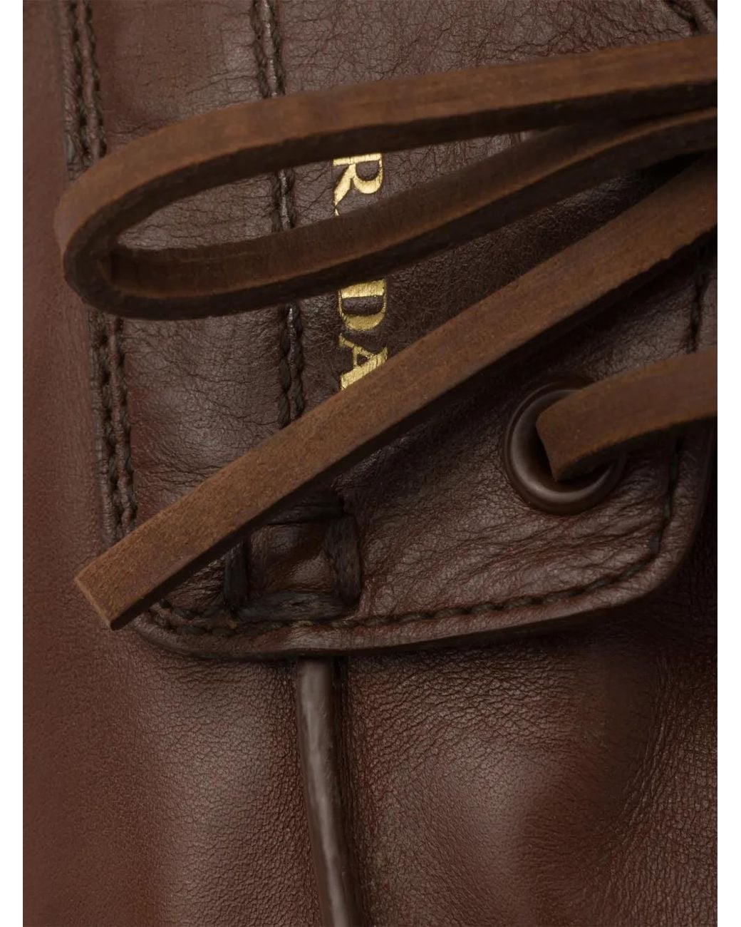 Prada Brown Shuffle Antiqued Leather Boat Shoes