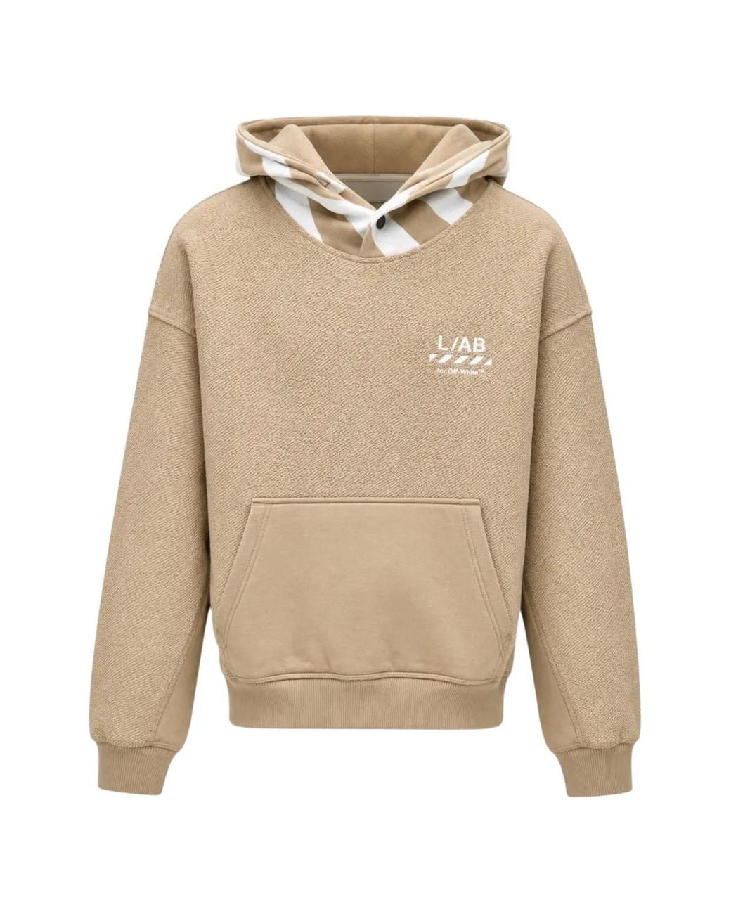 Off-White c/o Virgil Abloh Natural Reverse Textured Hoodie for men