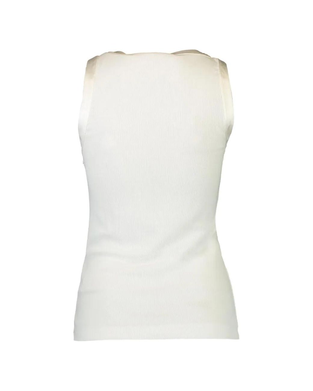 Brunello Cucinelli White Ribbed-knit Silk-trim Tank Top