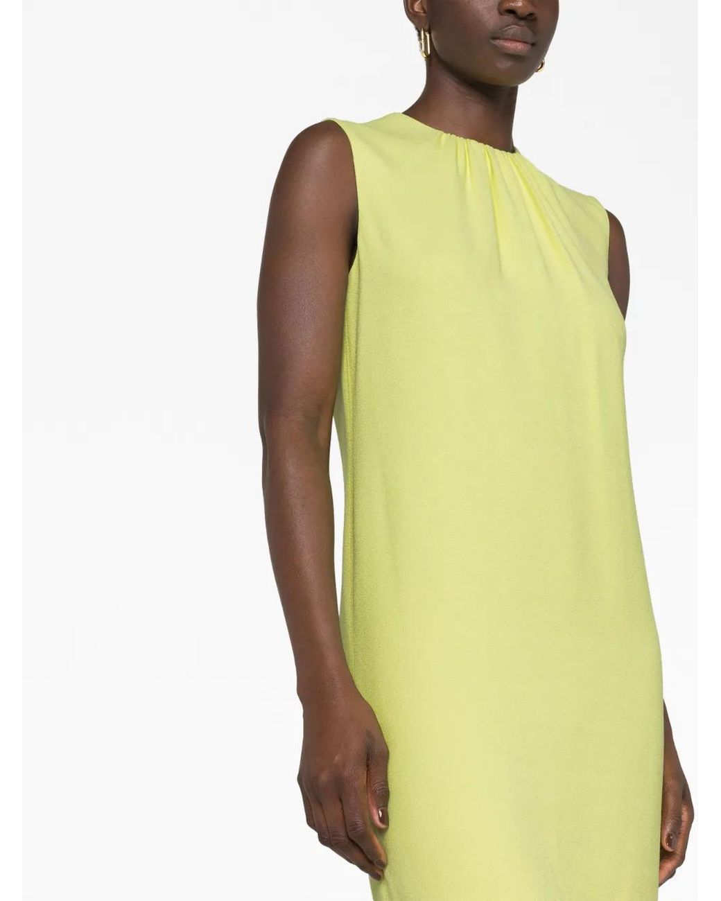 Lanvin Yellow Round-Neck Sleeveless Minidress