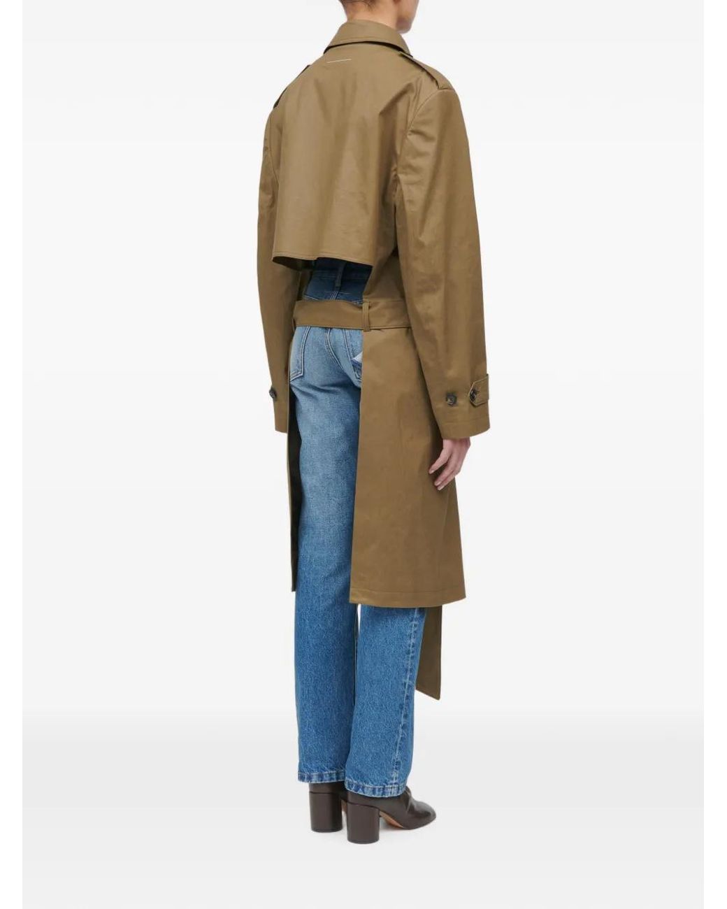 MM6 by Maison Margiela Natural Belted Single-Breasted Trench Coat