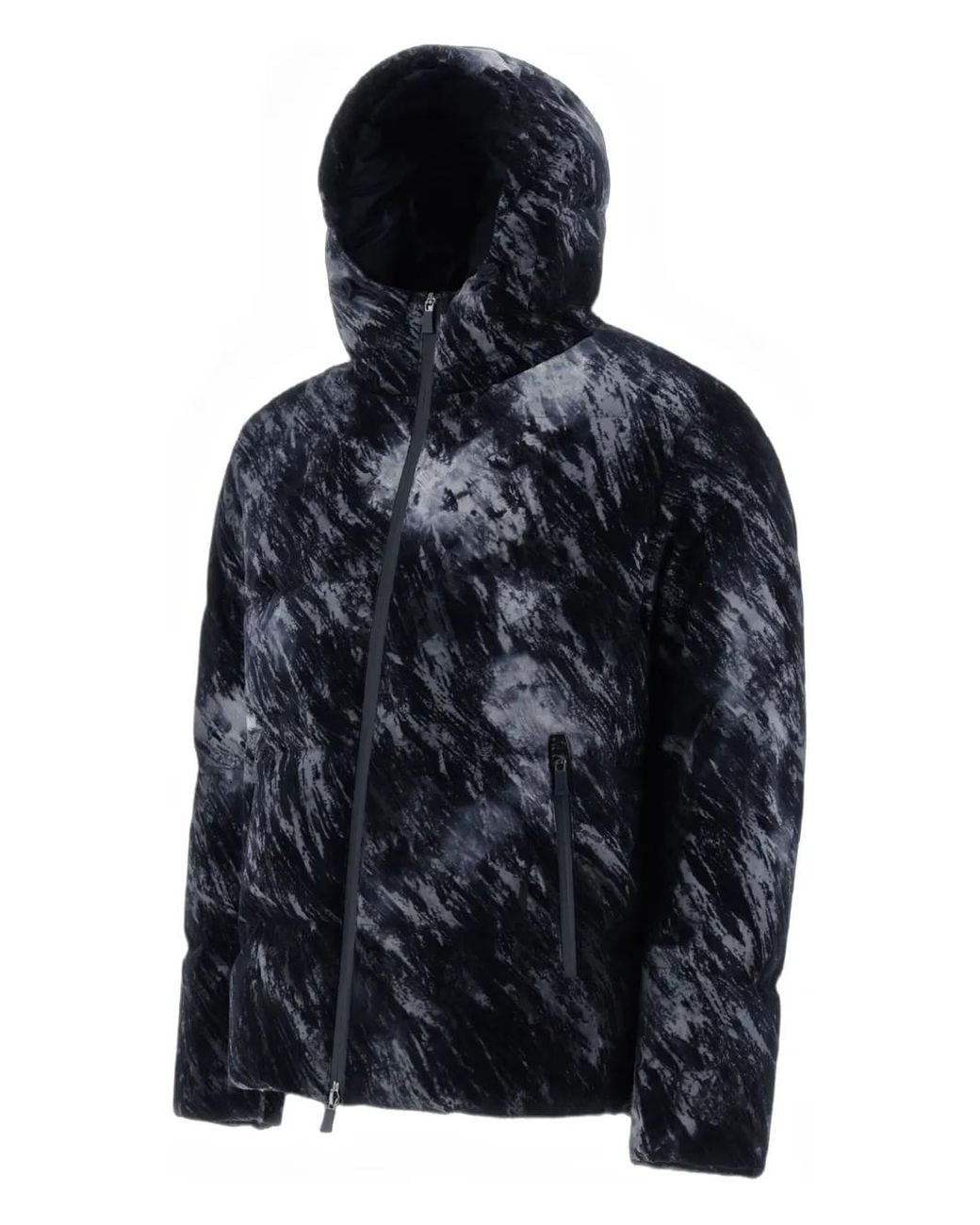 Herno Blue Hooded Patterned Jacket for men