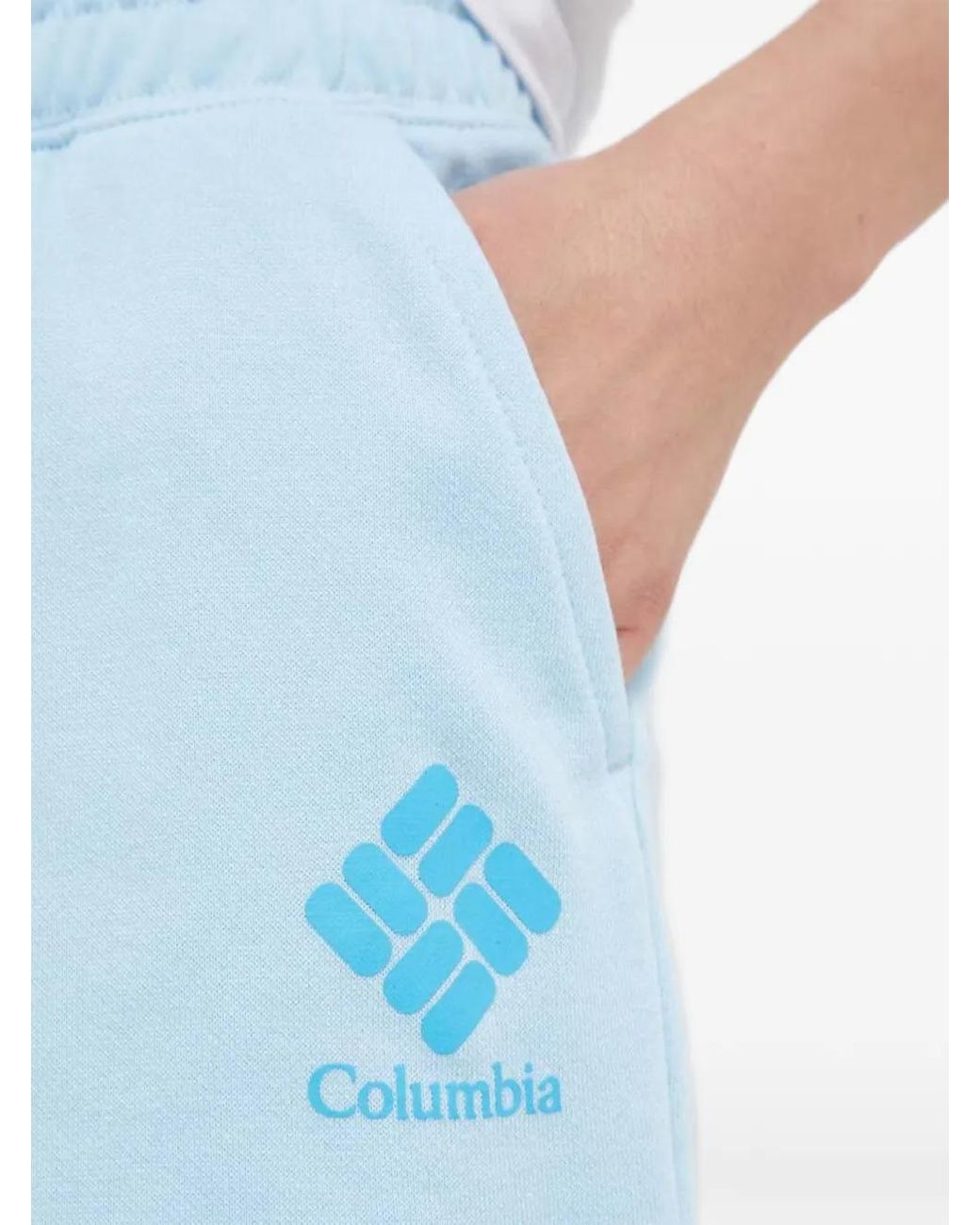 Columbia Blue French Terry Elasticated Logo Shorts