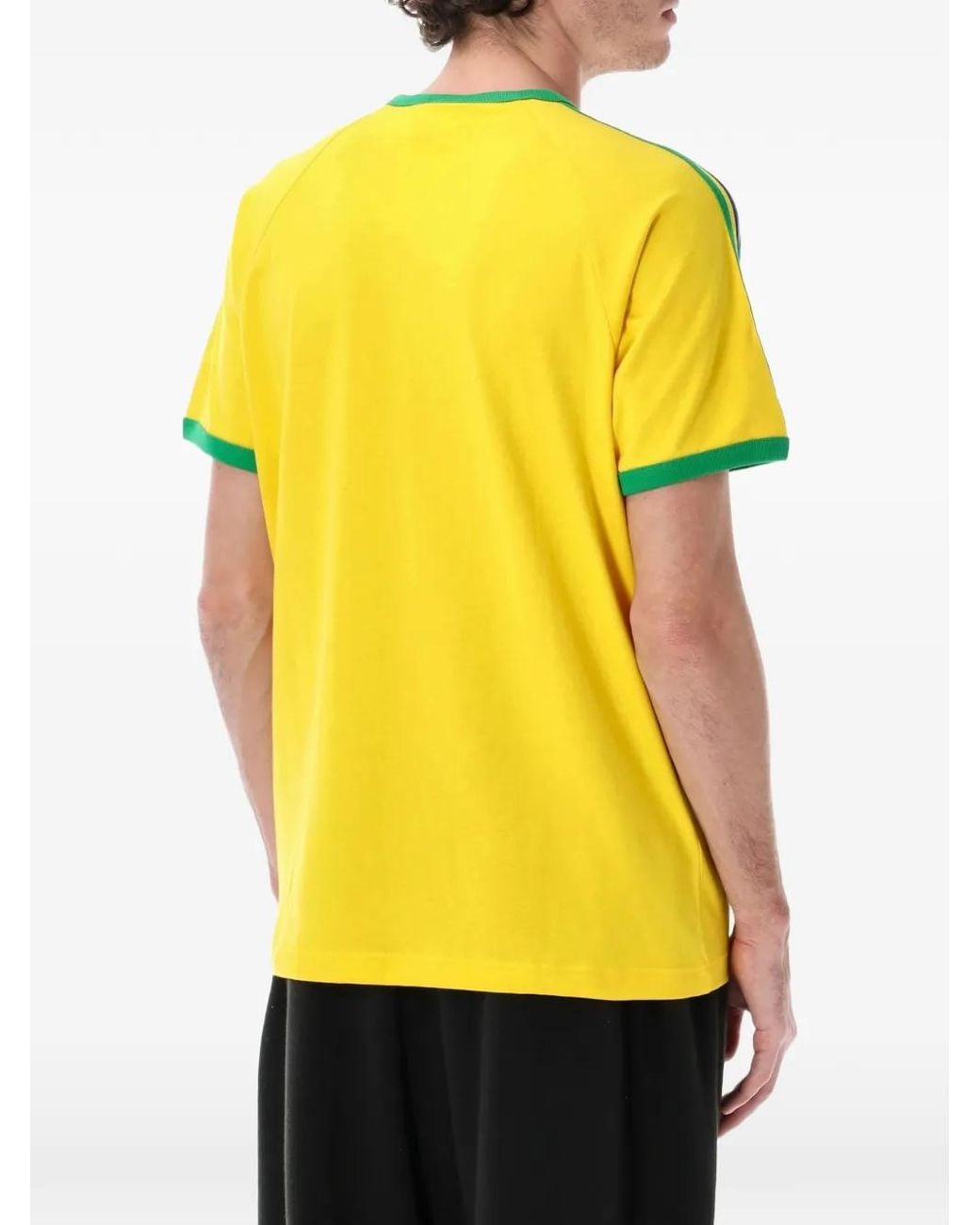 Adidas Yellow Three Stripes T-Shirt for men