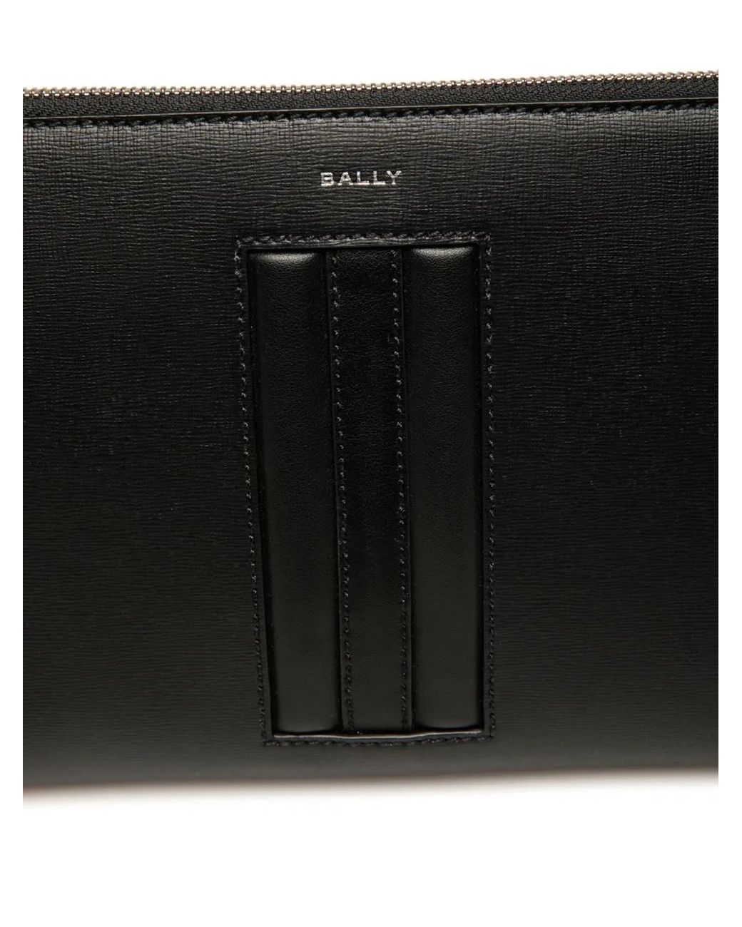 Bally Black Panel-Detail Leather Clutch Bag for men