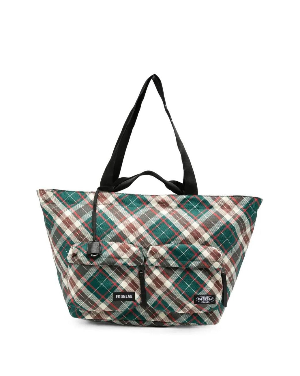 Eastpak Green Egon Check-Pattern Tote Bag