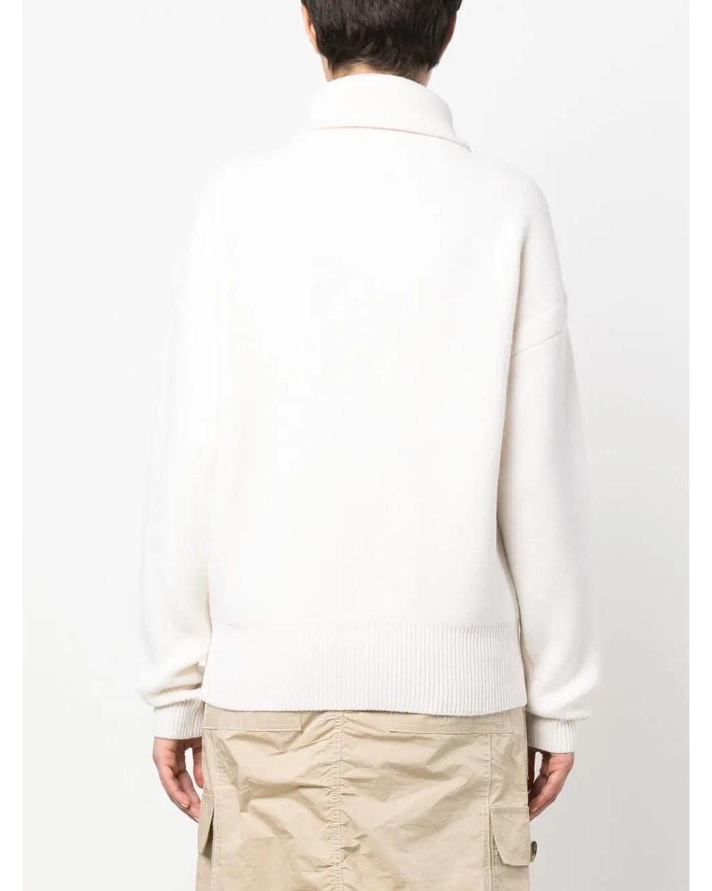 Coperni Wool-Blend Half-Zip Jumper in het White