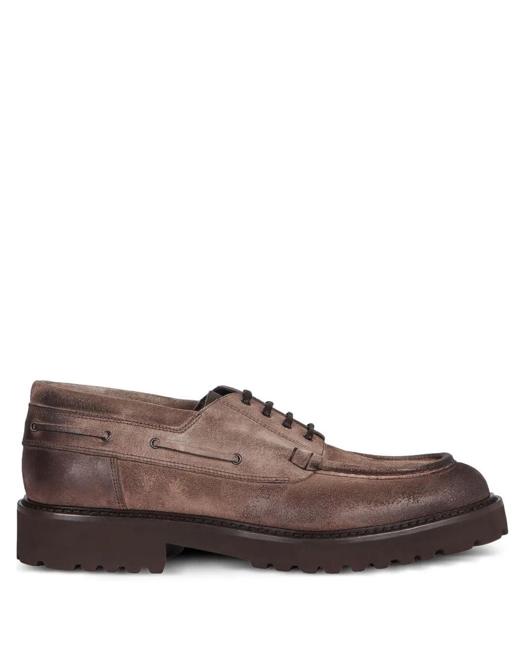 Doucal's Brown Lace-Up Derby Shoes for men